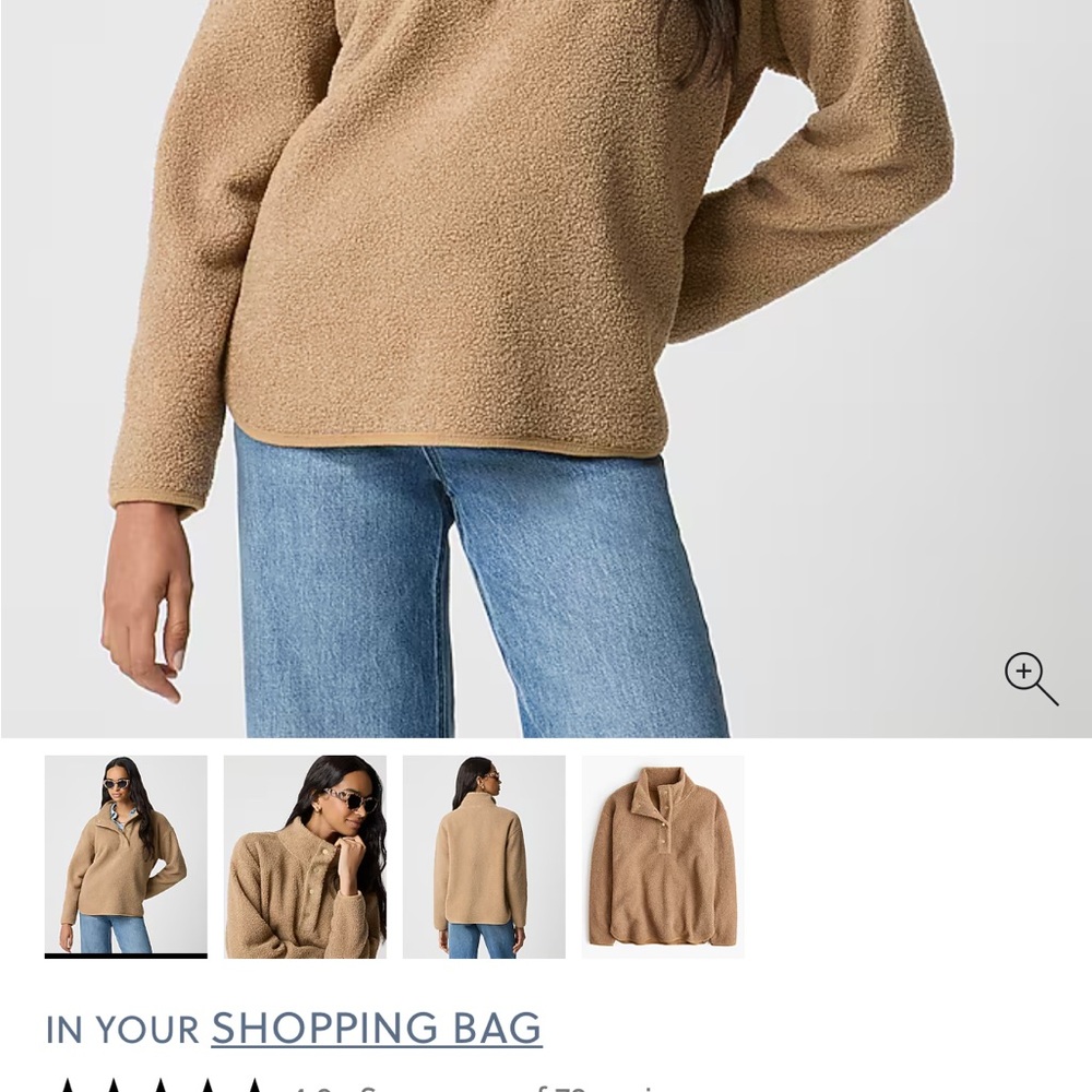 J. Crew Factory Sherpa Snap Fleece Sweatshirt